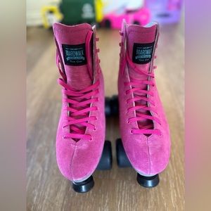 Pink Suede Roller Skates Sure Grip Boardwalk